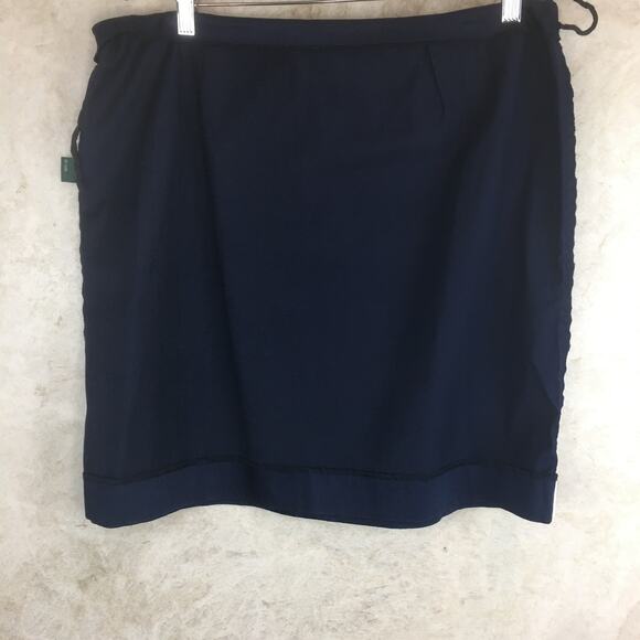 LAUREN Ralph Lauren (Green Label) Navy Two White Stripes Skirt  Size 16 - Picture 6 of 10